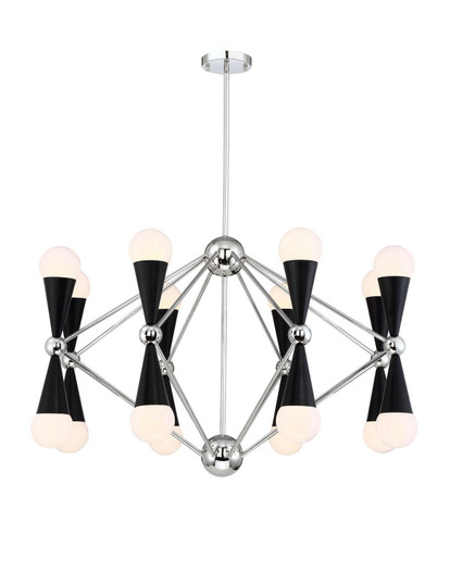 Crosby 16 Light Chandelier in Polished Nickel (360|CD1022116PNMBK)