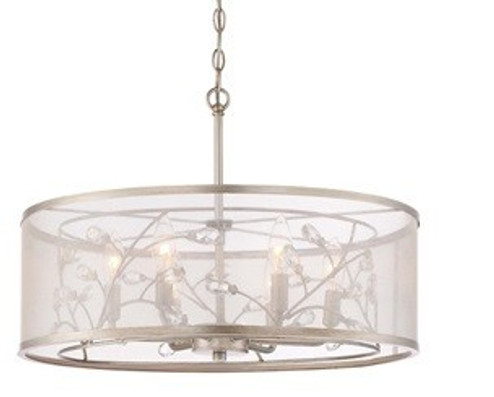 Vine Six Light Chandelier in Burnished Silver (360|CD102016BNS)