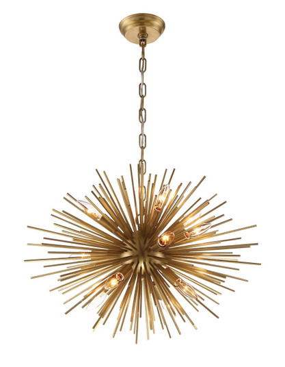 Burst 12 Light Chandelier in Aged Brass (360|CD1015812AGB)