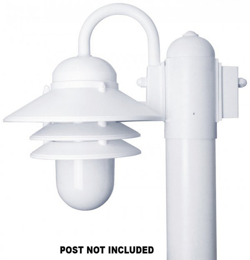 Nautical One Light Post Mount in White (301|S75TL1WH)