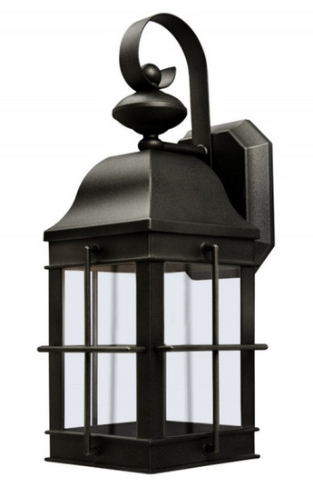 LED New Town One Light Post Mount in Black (301|241VCLR12WBK)