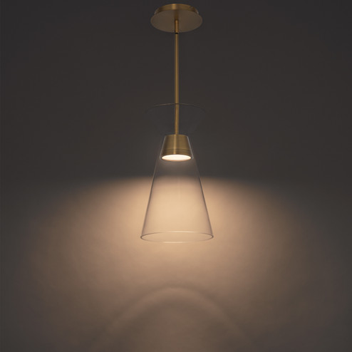 Chandra LED Mini Pendant in Aged Brass (34|PD87214AB)