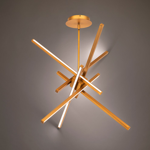 Parallax LED Pendant in Aged Brass (34|PD73139AB)