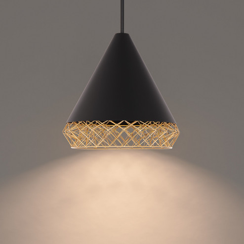 Lacey LED Pendant in Black/Gold (34|PD45316BKGO)