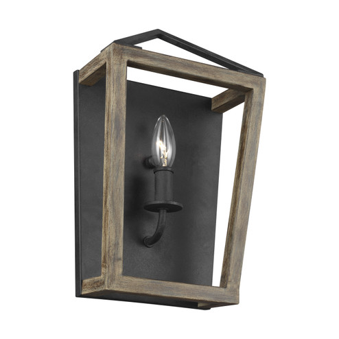 Gannet One Light Wall Sconce in Weathered Oak Wood / Antique Forged Iron (454|WB1877WOWAF)