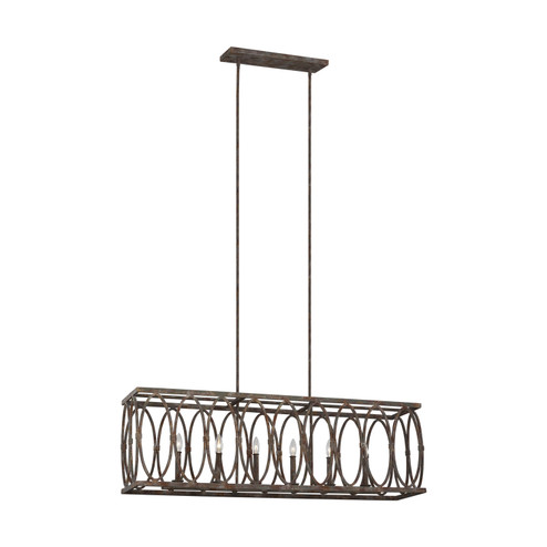 Patrice Six Light Linear Chandelier in Deep Abyss (454|F32246DA)