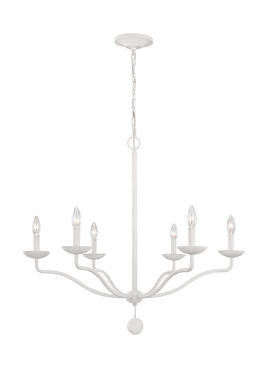 Annie Six Light Chandelier in Plaster White (454|F31306PSW)