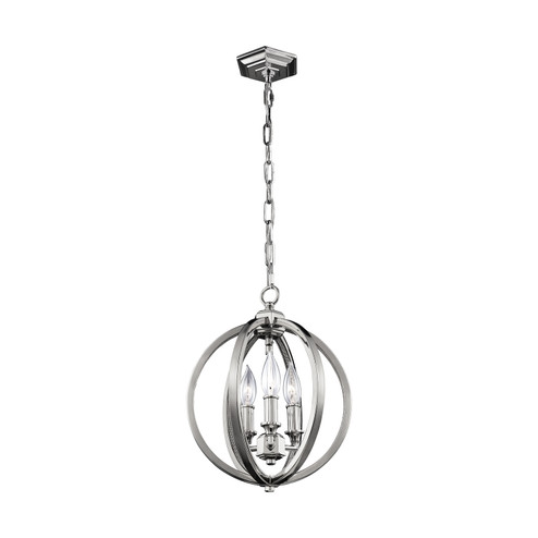 Corinne Three Light Pendant in Polished Nickel (454|F30593PN)