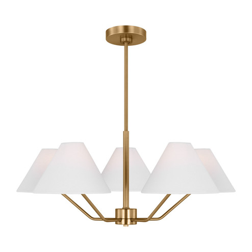 Burke Five Light Chandelier in Satin Brass (454|DJC1005SB)