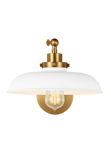 Wellfleet One Light Wall Sconce in Matte White and Burnished Brass (454|CW1141MWTBBS)