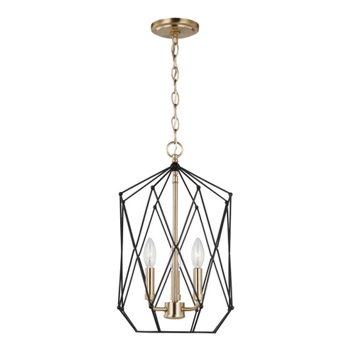 Zarra Three Light Lantern in Satin Brass (454|5234103EN848)