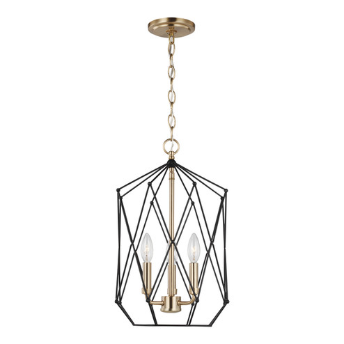 Zarra Three Light Lantern in Satin Brass (454|5234103848)