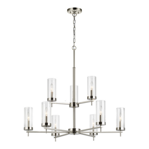 Zire Nine Light Chandelier in Brushed Nickel (454|3190309EN962)