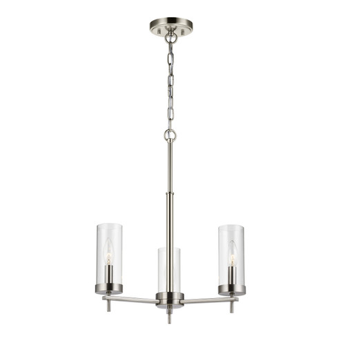 Zire Three Light Chandelier in Brushed Nickel (454|3190303EN962)