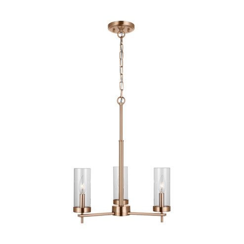 Zire Three Light Chandelier in Satin Brass (454|3190303848)