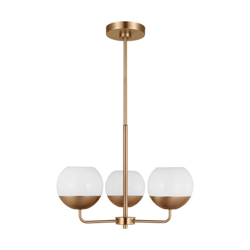 Alvin Three Light Chandelier in Satin Brass (454|3168103848)