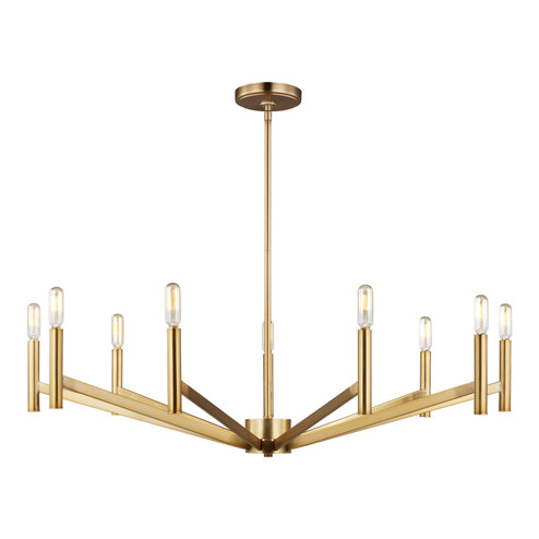 Vector Nine Light Chandelier in Satin Brass (454|3124309EN848)