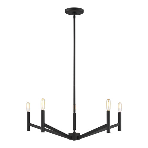 Vector Five Light Chandelier in Midnight Black (454|3124305EN112)