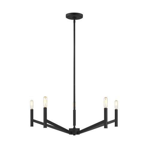 Vector Five Light Chandelier in Midnight Black (454|3124305112)