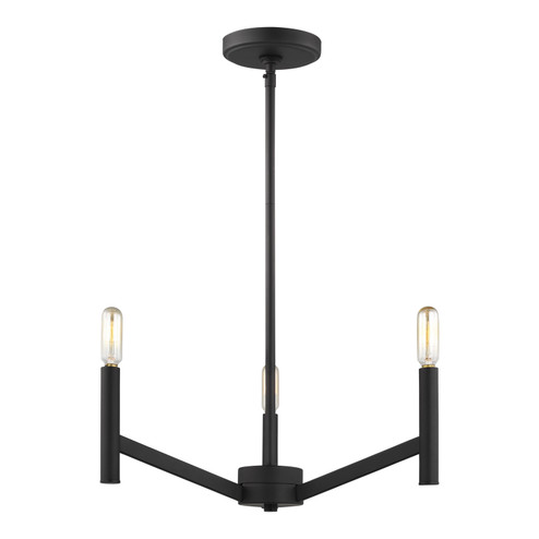 Vector Three Light Chandelier in Midnight Black (454|3124303EN112)