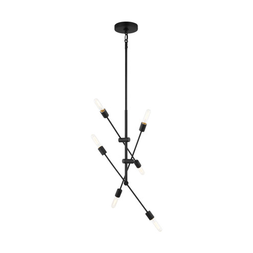 Axis Six Light Chandelier in Midnight Black (454|3100506112)