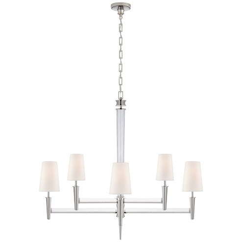 Lyra Eight Light Chandelier in Polished Nickel and Crystal (268|TOB5943PNL)
