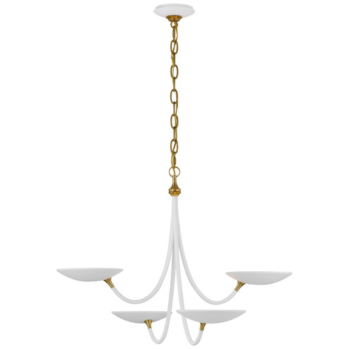 Keira LED Chandelier in Matte White and Hand-Rubbed Antique Brass (268|TOB5780WHTHAB)
