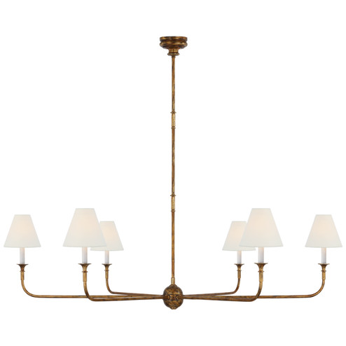 Piaf Six Light Chandelier in Antique Gild (268|TOB5452AGL)