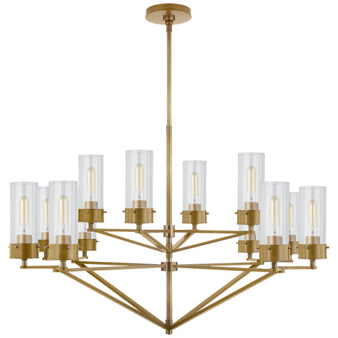 Marais 12 Light Chandelier in Hand-Rubbed Antique Brass (268|TOB5303HABCG)