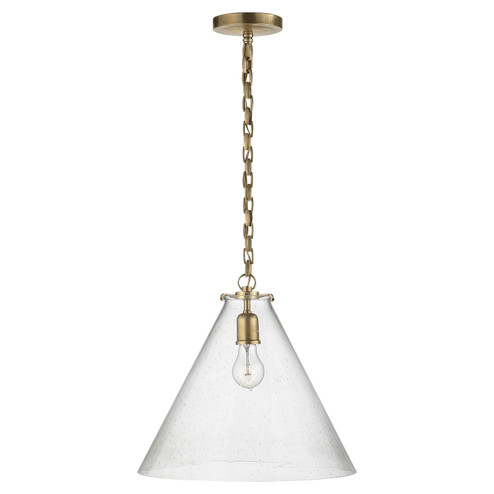 Katie Conical One Light Pendant in Hand-Rubbed Antique Brass (268|TOB5226HABG6SG)