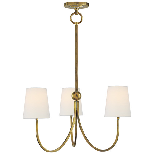 Reed Three Light Chandelier in Hand-Rubbed Antique Brass (268|TOB5009HABL)