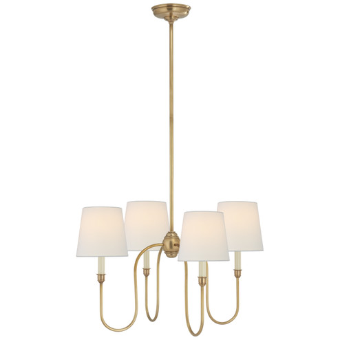 Vendome Four Light Chandelier in Hand-Rubbed Antique Brass (268|TOB5007HABL)