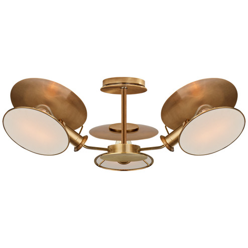 Osiris Three Light Semi-Flush Mount in Hand-Rubbed Antique Brass (268|TOB4290HABL)
