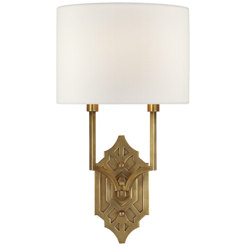 Silhouette Two Light Wall Sconce in Hand-Rubbed Antique Brass (268|TOB2600HABL)