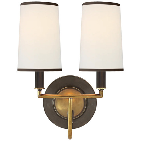 Elkins Two Light Wall Sconce in Bronze with Antique Brass (268|TOB2068BZHABLBT)