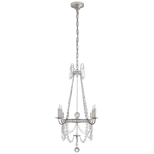 Sharon Four Light Chandelier in Burnished Silver Leaf (268|SP5030BSLCG) Sharon Four Light Chandelier in Burnished Silver Leaf (268|SP5030BSLCG)