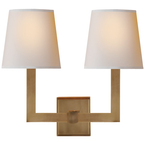 Square Tube Two Light Wall Sconce in Hand-Rubbed Antique Brass (268|SL2820HABNP)