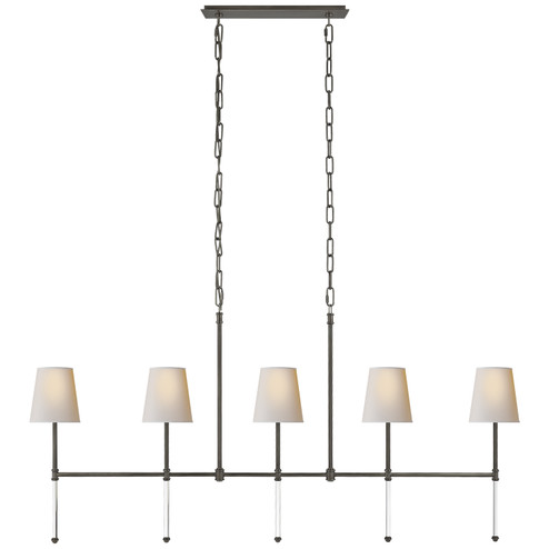 Camille Five Light Linear Chandelier in Bronze (268|SK5055BZNP)