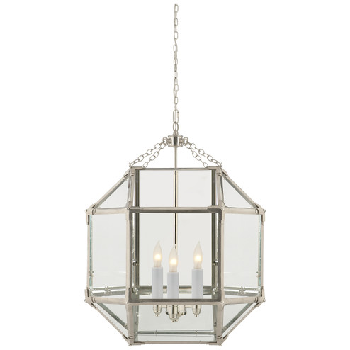 Morris Three Light Lantern in Polished Nickel (268|SK5009PNCG)