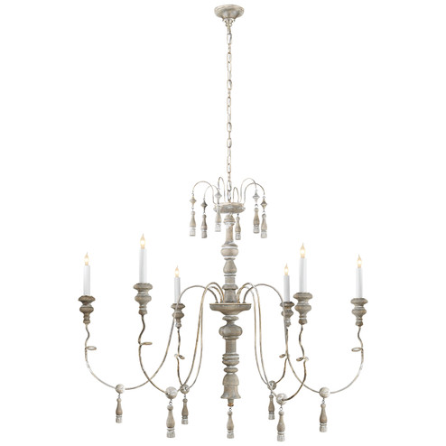 Michele Six Light Chandelier in Belgian White (268|SK5004BW)