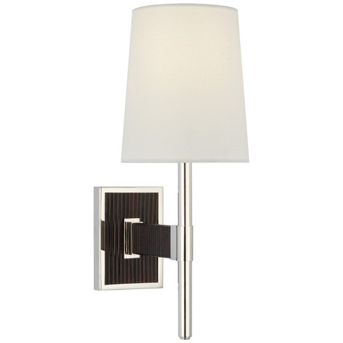 Elle LED Wall Sconce in Polished Nickel and Black Rattan (268|SK2555PNBRTL)