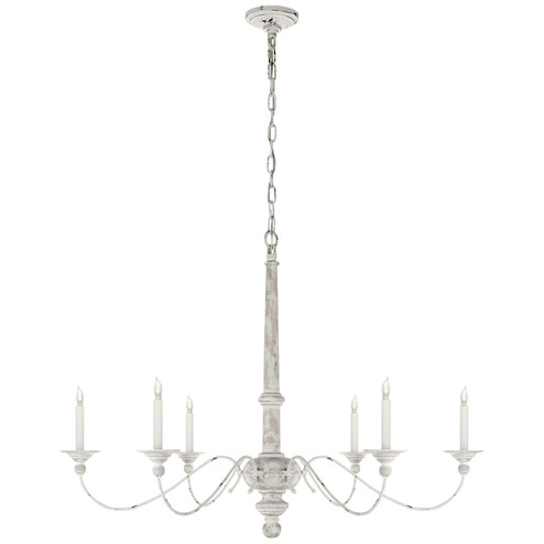 Country Chandelier Six Light Chandelier in Belgian White (268|S5212BW)