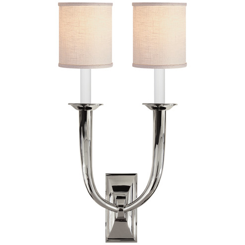 French Deco Horn Two Light Wall Sconce in Polished Nickel (268|S2021PNL)