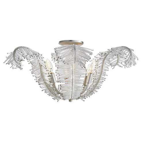 Calais Six Light Semi Flush Mount in Burnished Silver Leaf (268|NW4051BSLCG)