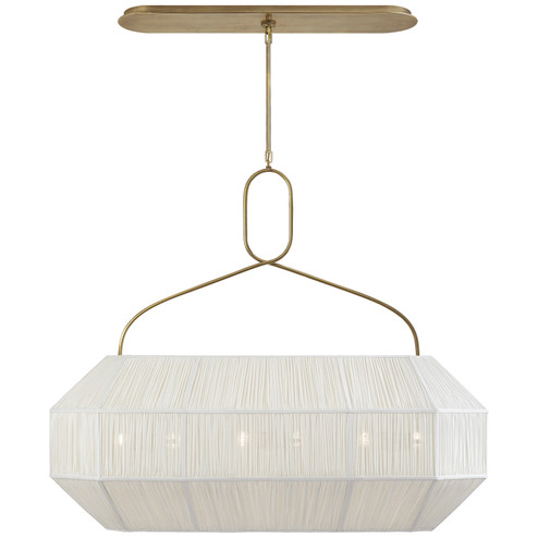 Forza Six Light Linear Chandelier in Antique-Burnished Brass (268|KW5317ABL)