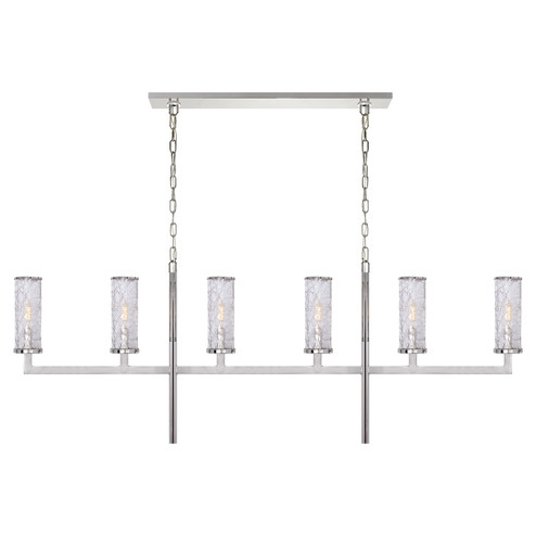 Liaison Six Light Linear Chandelier in Polished Nickel (268|KW5203PNCRG)