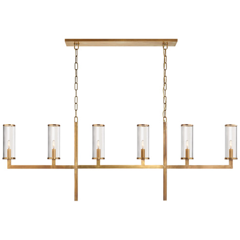 Liaison Six Light Linear Chandelier in Antique-Burnished Brass (268|KW5203ABCG)
