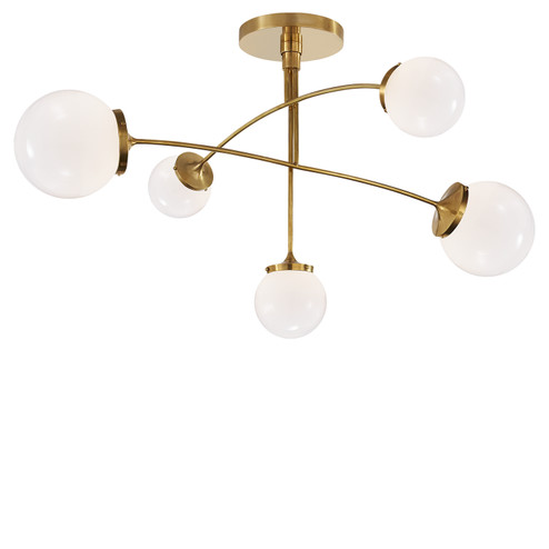 Prescott Five Light Chandelier in Soft Brass (268|KS5403SBWG)