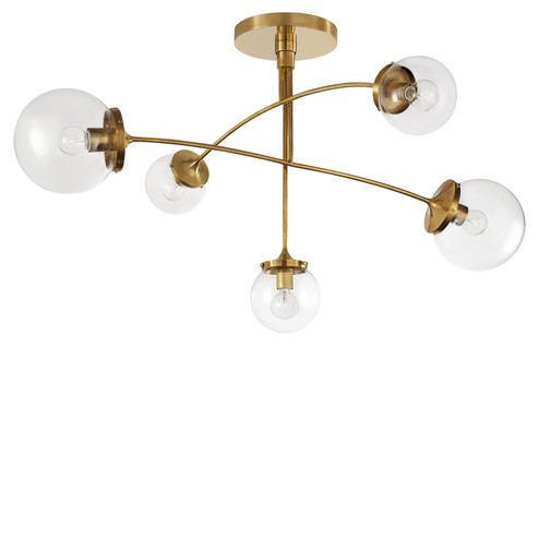 Prescott Five Light Chandelier in Soft Brass (268|KS5403SBCG)