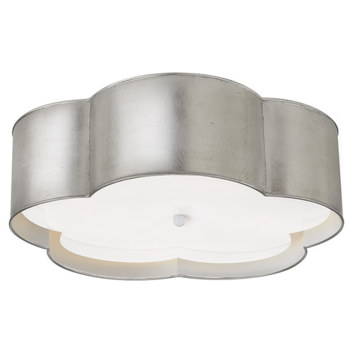 Bryce Four Light Flush Mount in Burnished Silver Leaf and White (268|KS4118BSLWHTFA)
